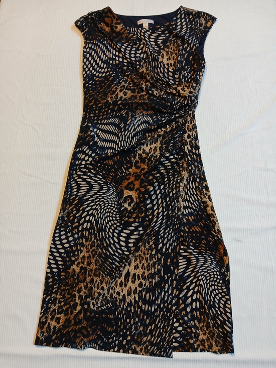 Dress Barn Dresses & Skirts - Dress Barn Women's Leopard Print Midi Dress Size 4 Wrap Style Bottom